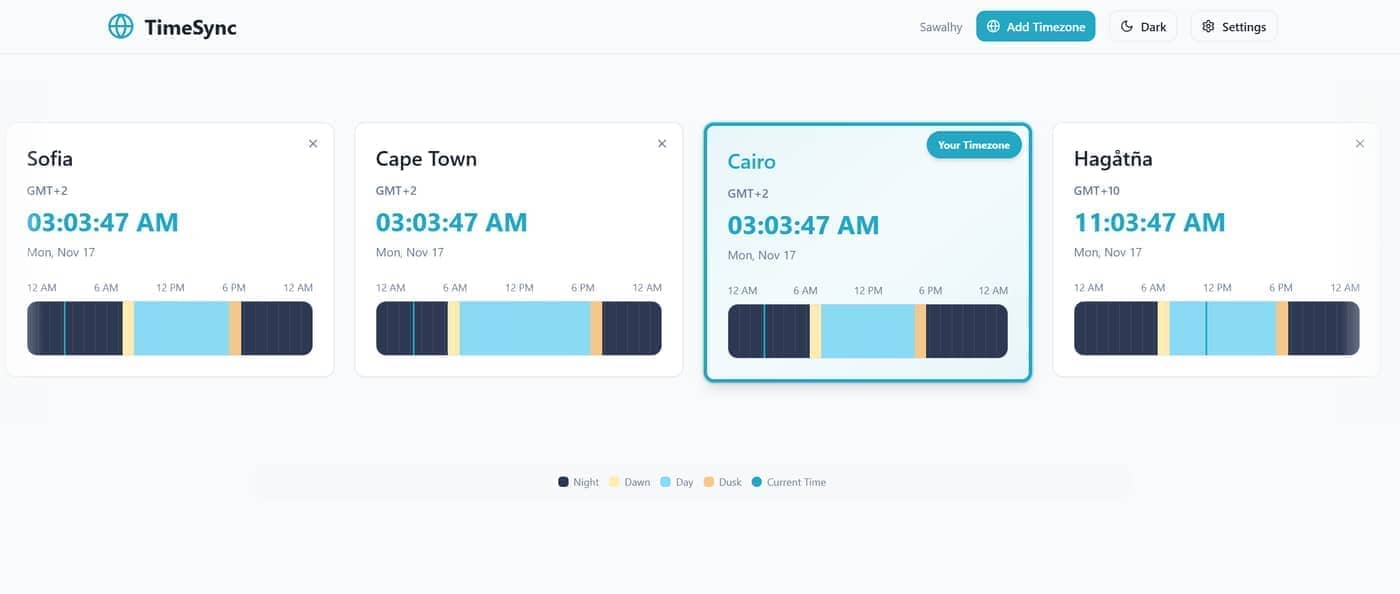 TimeSync - Multi-Timezone Tracker